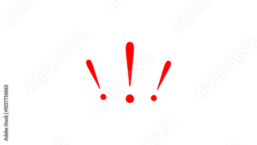 Exclamation mark sign icon animation with withe background