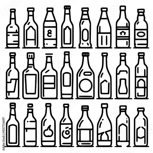 set of bottles icon