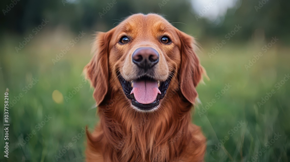A closeup of a joyful golden retriever basking in lush green grass, capturing pure happiness and playful energy. A closeup of a joyful golden retriever basking in lush green grass, capturing pure happiness and playful energy.