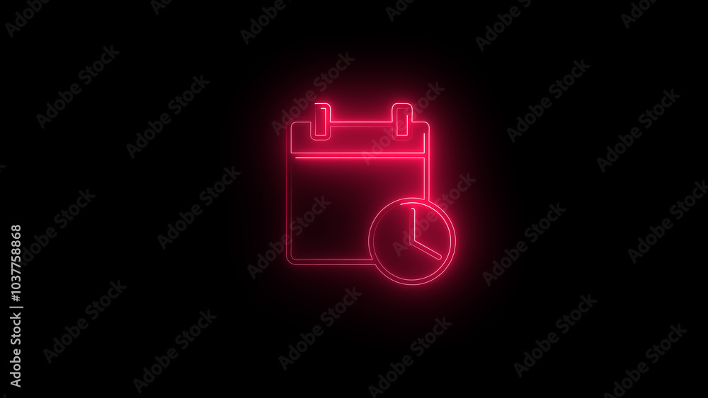 glowing neon schedule icon with calendar and clock,Schedule, business event concept, black background
glowing neon schedule icon with calendar and clock,Schedule, business event concept, black background