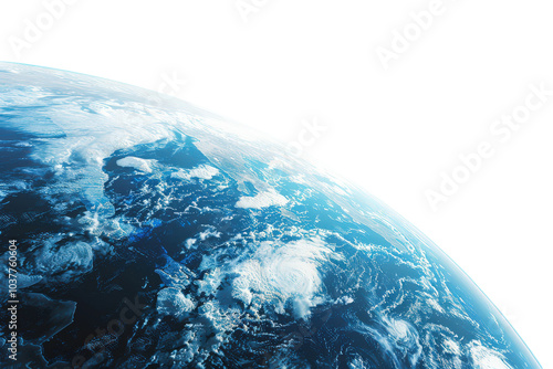 High-Resolution Image of Earth from Space with Cloud Coverage