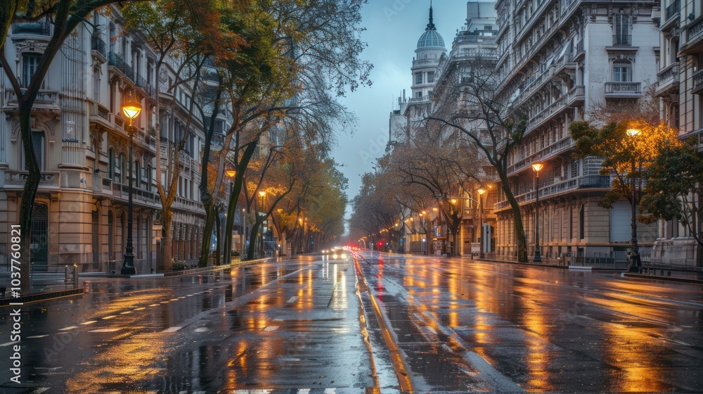 Rainy Cityscape Street Scene Rainy Cityscape Street Scene