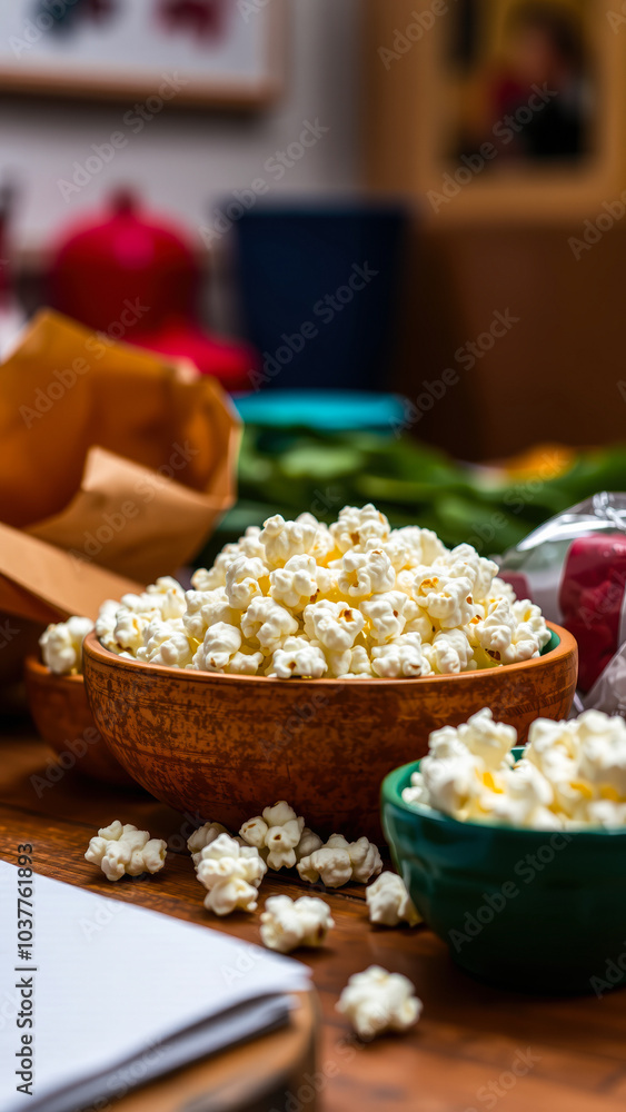bowl fluffy popcorn ready snacking bowl fluffy popcorn ready snacking