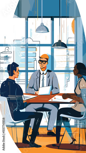  3 HR manager taking interview of people for a Managerial Job in a office meeting room, best job candidate