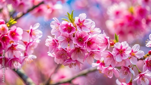 Macro photography of cherry blossom sakura with blur background in Taichung Taiwan medium shot