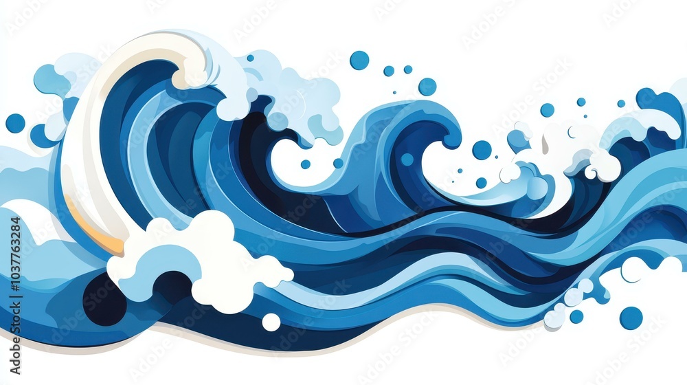 A modern vector wave design blends vibrant blue hues with a playful cartoon texture, adding fresh style to any space. A modern vector wave design blends vibrant blue hues with a playful cartoon texture, adding fresh style to any space.