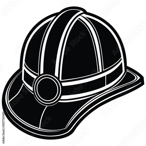 firefighter helmet vector silhouette.