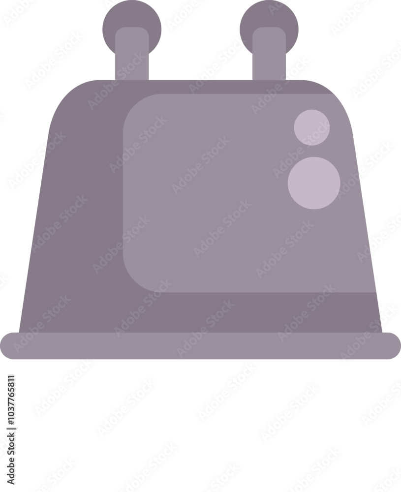 Grey toaster with two slots is heating up, ready to make a delicious breakfast