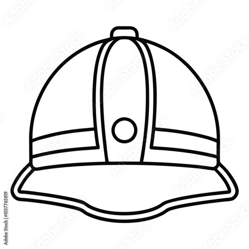 firefighter helmet vector line art.