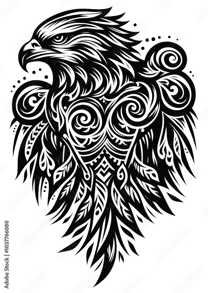 TRIBAL TATOO トライバル タトゥ 刺青 和柄 鷹 hawk	