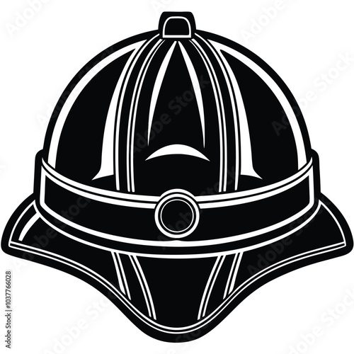 firefighter helmet vector silhouette.