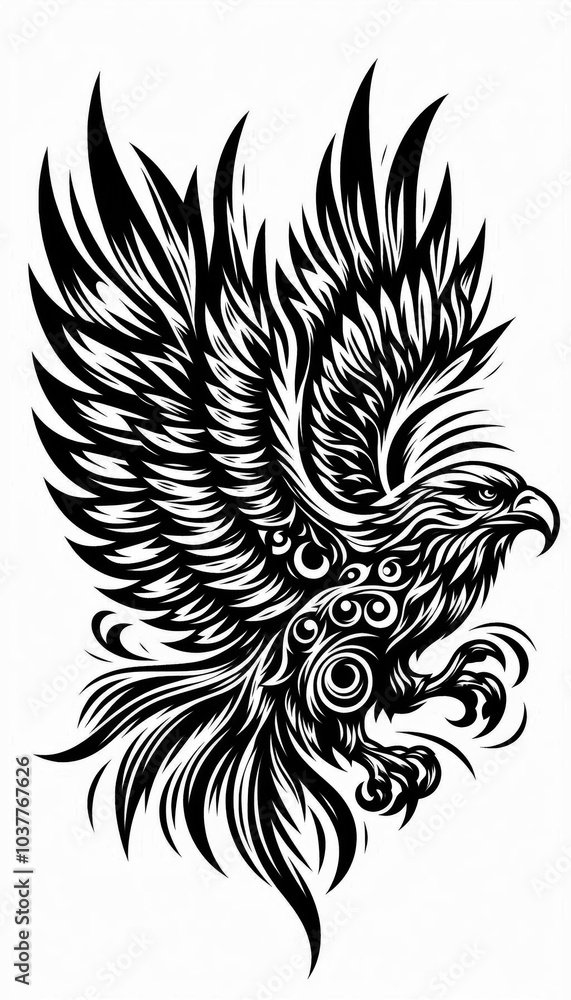 TRIBAL TATOO トライバル タトゥ 刺青 和柄 鷹 hawk TRIBAL TATOO トライバル タトゥ 刺青 和柄 鷹 hawk