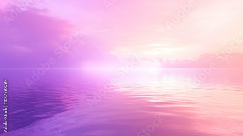 Pink Sunset Over Calm Water