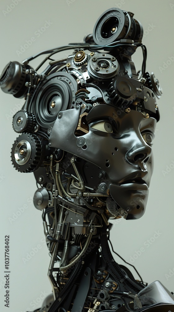 Futuristic Robot Head: A Mechanical Masterpiece Futuristic Robot Head: A Mechanical Masterpiece