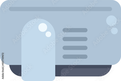 Illustration of an electric hand dryer blowing warm air, typically found in a public restroom