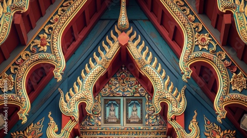 Traditional Thai Architecture with Intricate Patterns