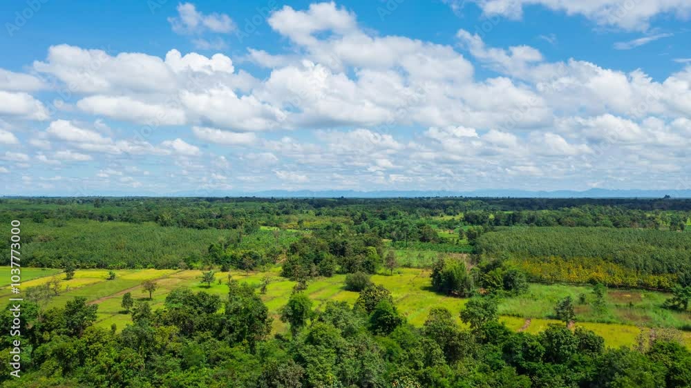 Hyperlapse agricultural area in rural Thailand Along with the clouds flowing. Hyperlapse agricultural area in rural Thailand Along with the clouds flowing.