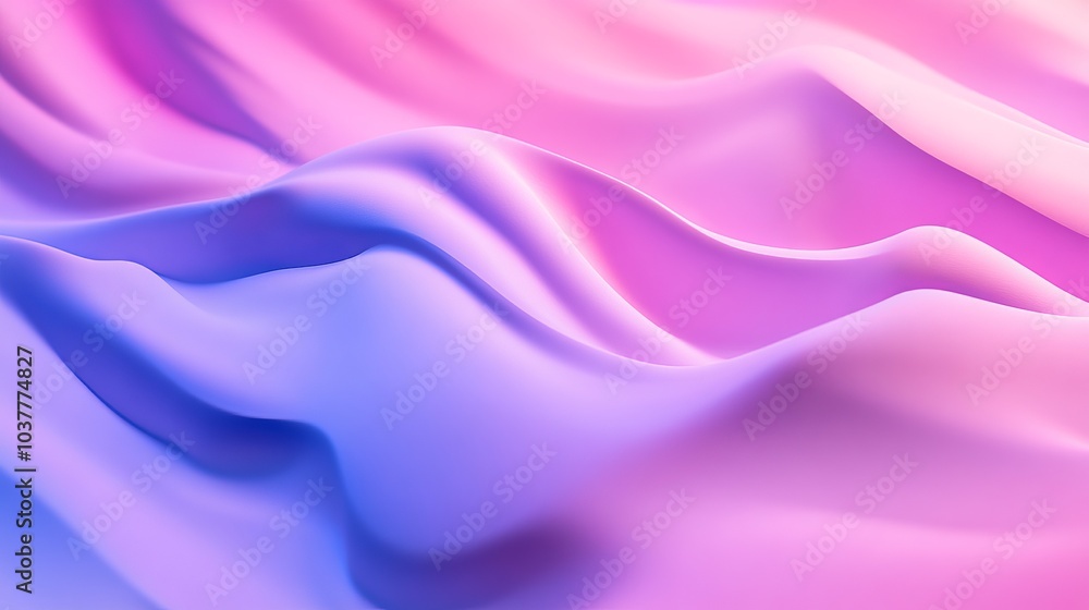 Obraz premium Soft waves of fabric in pastel pink and purple hues create a dreamy, serene atmosphere, perfect for creative projects.