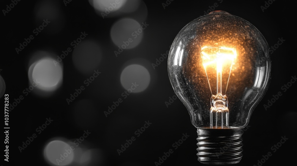 Bright Light Bulb on Isolated Background with High Contrast Bright Light Bulb on Isolated Background with High Contrast