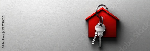 Red House Key Chain with Keys