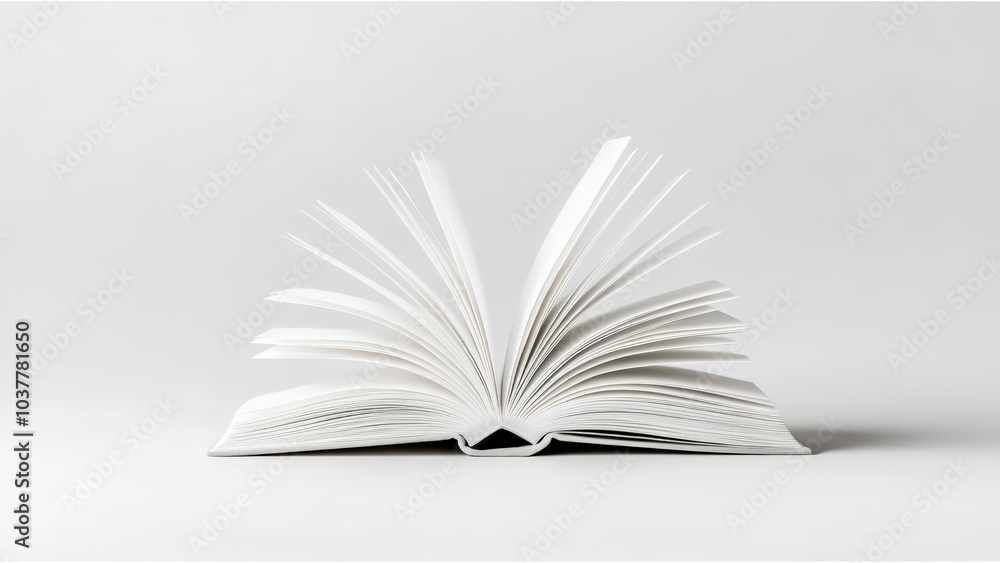 Obraz premium Open Book on White Background.