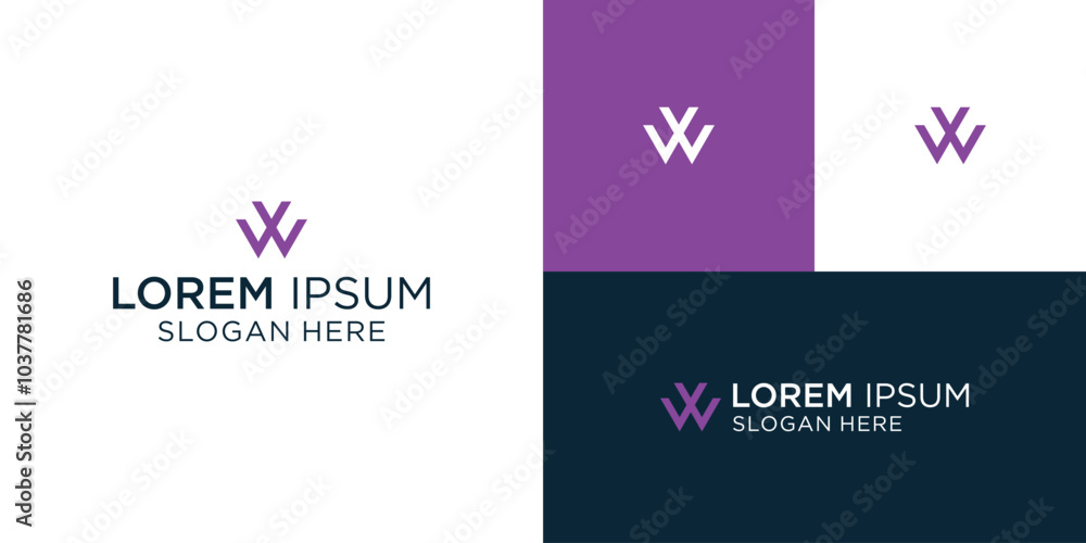 letter wv simple geometric symbol logo vector letter wv simple geometric symbol logo vector