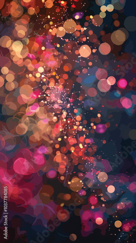 A composite image of fireworks being let off, Bokeh effect, Guy Fawkes Night, Christmas, New year 