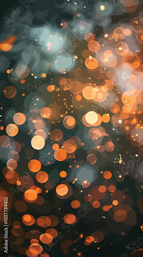 A composite image of fireworks being let off, Bokeh effect, Guy Fawkes Night, Christmas, New year 