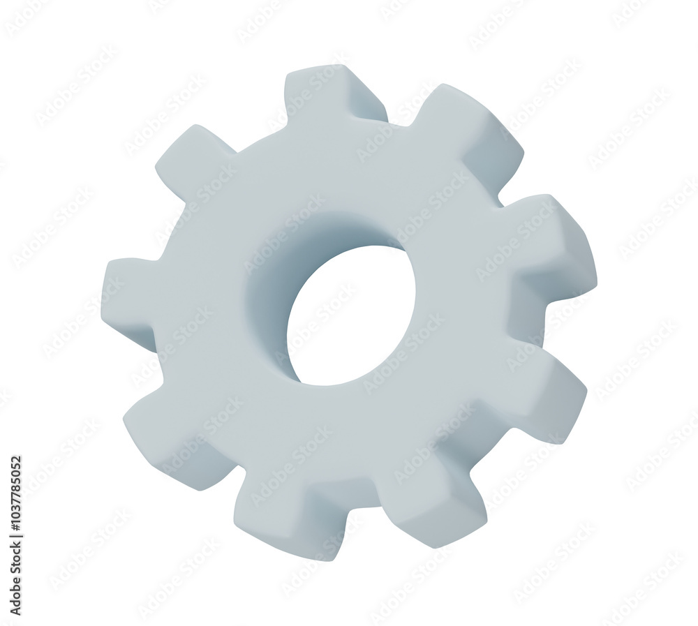 3D gear icon isolated on transparent background 3D gear icon isolated on transparent background