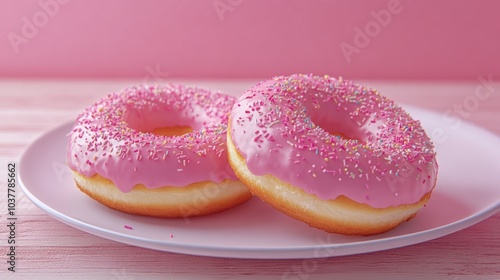 Wallpaper Mural Pink Glazed Donuts with Sprinkles Torontodigital.ca