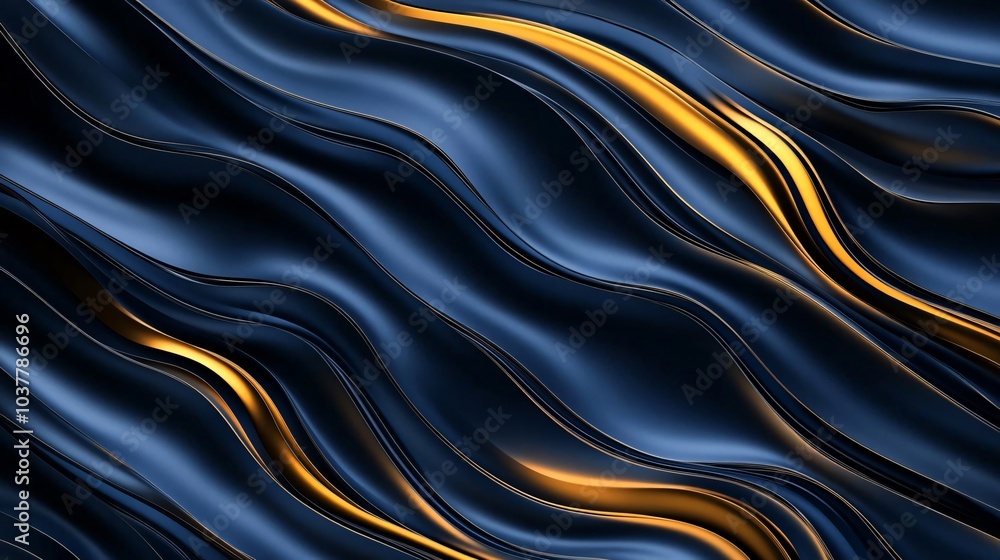 abstract wave pattern in deep blue and gold creating a dynamic and flowing artistic background abstract wave pattern in deep blue and gold creating a dynamic and flowing artistic background