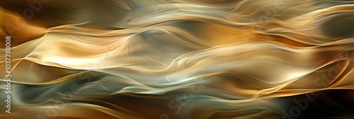 An ethereal blend of flowing colors in warm tones, resembling waves of light and energy, creating a serene and captivating visual effect.