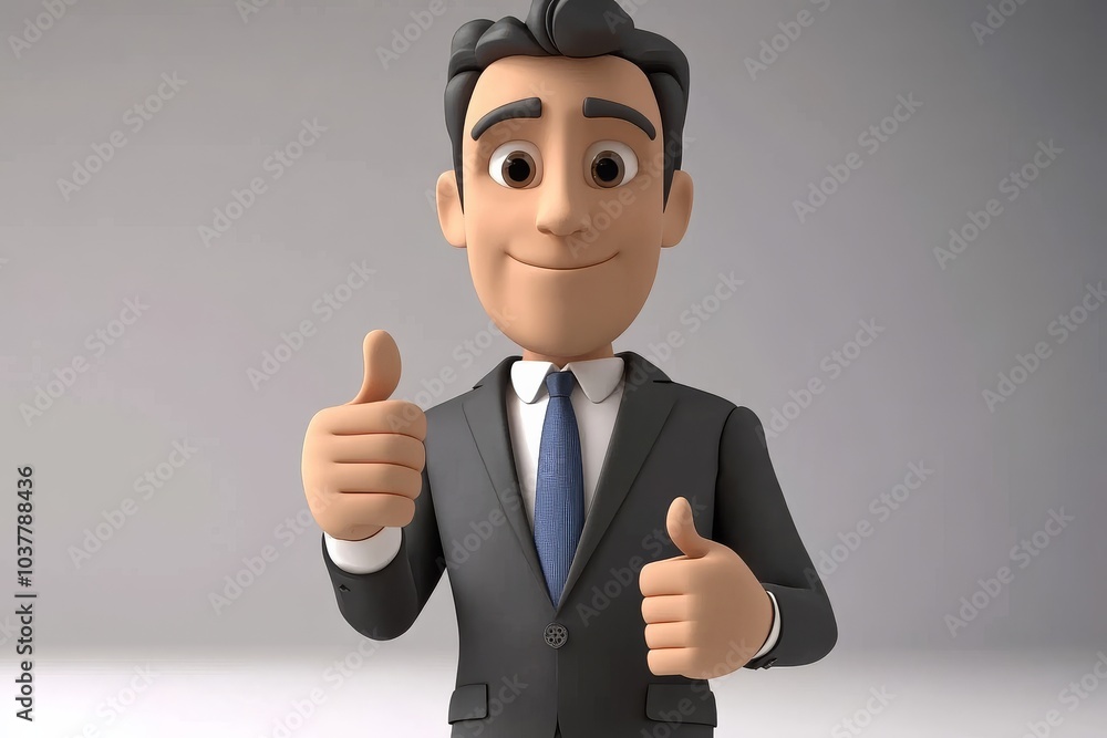 A man in a suit is giving a thumbs up A man in a suit is giving a thumbs up