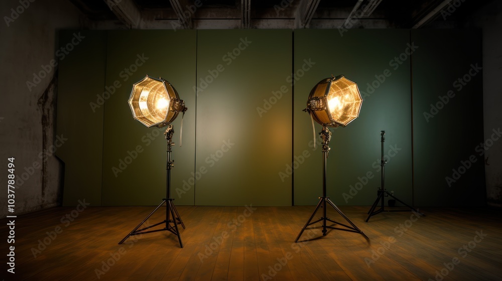 Studio Lights in a Dark Room Studio Lights in a Dark Room