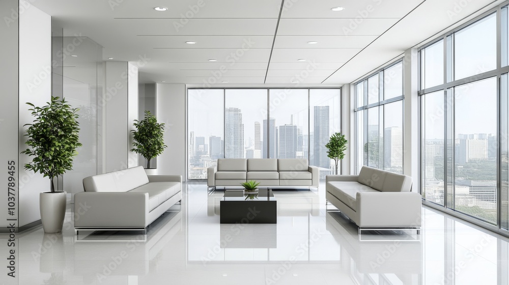 Modern Business Lounge with Bright Natural Light Modern Business Lounge with Bright Natural Light
