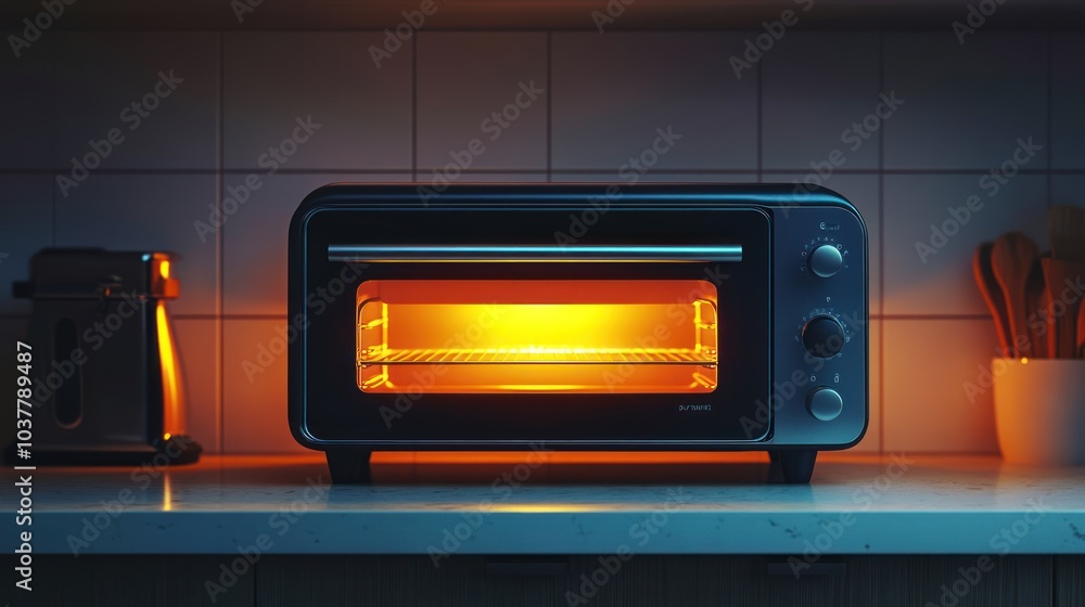 Toaster Oven in a Kitchen Toaster Oven in a Kitchen