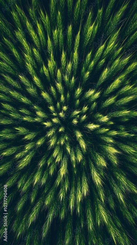Obraz premium Close-up view of vibrant green grass creating a dynamic and textured background, perfect for nature-themed designs and projects.