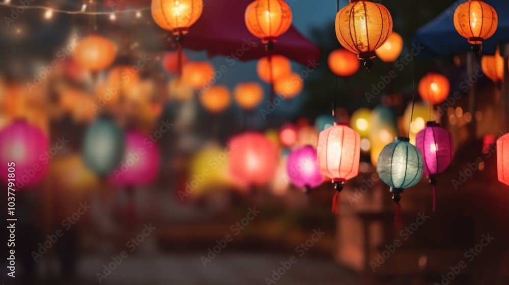 Colorful Lanterns Illuminating the Night Colorful Lanterns Illuminating the Night