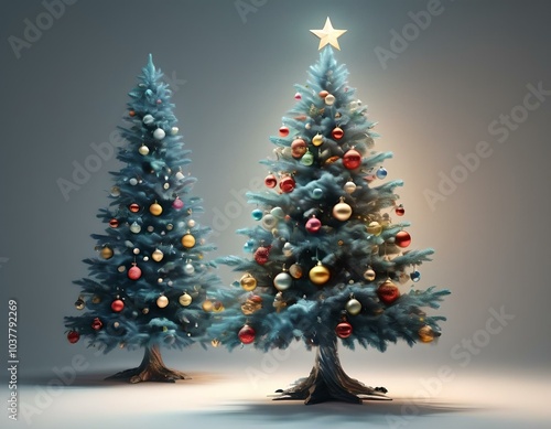 Christmas' Day with gift box and Santa Claus, for Christmas' Day and Happy New Year Day.