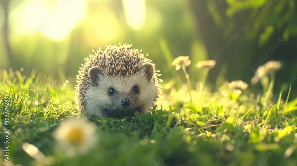 Cute Hedgehog in the Grass Cute Hedgehog in the Grass