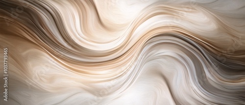 An abstract wave pattern with swirling beige and gray tones, creating a soothing and modern design perfect for backgrounds and artistic projects.