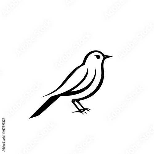 Bird On Branch Thin Line Icon. Dove Icon on Black and White Vector Backgrounds. vector logo bird. bird line vector logo design icon.