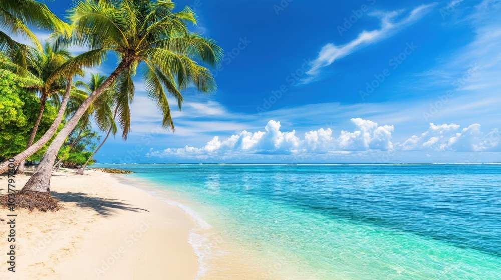 Tropical Beach with Crystal Clear Turquoise Water Tropical Beach with Crystal Clear Turquoise Water