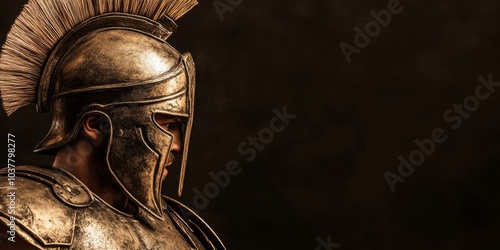 Formidable Spartan Warrior in Battle Armor: Embodiment of Ancient Greek Combat Prowess
