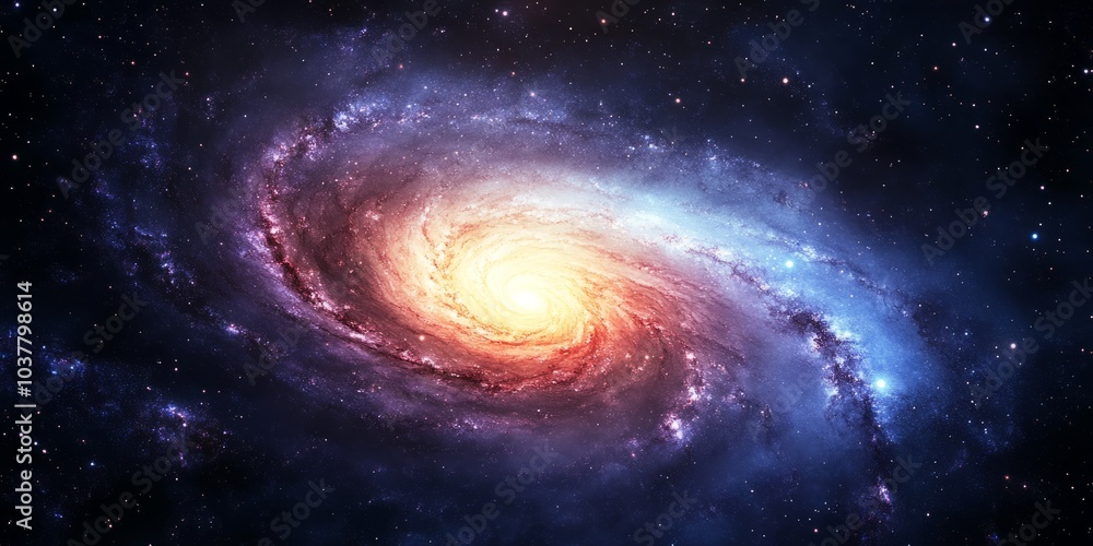 Cosmic Majesty: A Glorious Spiral Galaxy with a Radiant Core in the Abyss of Space Cosmic Majesty: A Glorious Spiral Galaxy with a Radiant Core in the Abyss of Space
