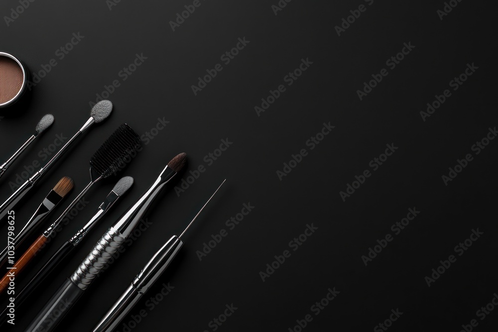 Beauty Tools on Black Background Beauty Tools on Black Background