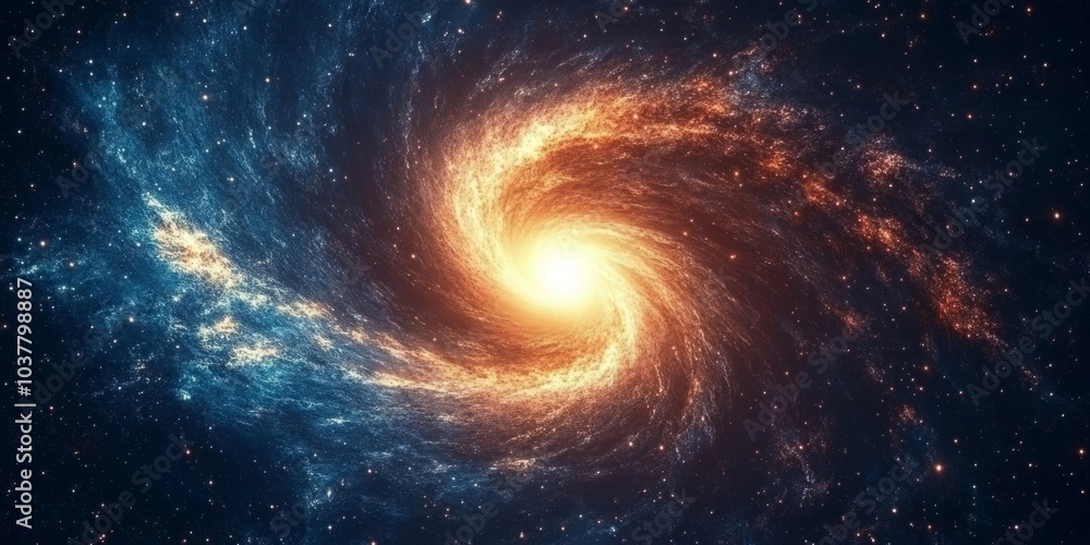 Cosmic Majesty: A Glorious Spiral Galaxy with a Radiant Core in the Abyss of Space Cosmic Majesty: A Glorious Spiral Galaxy with a Radiant Core in the Abyss of Space