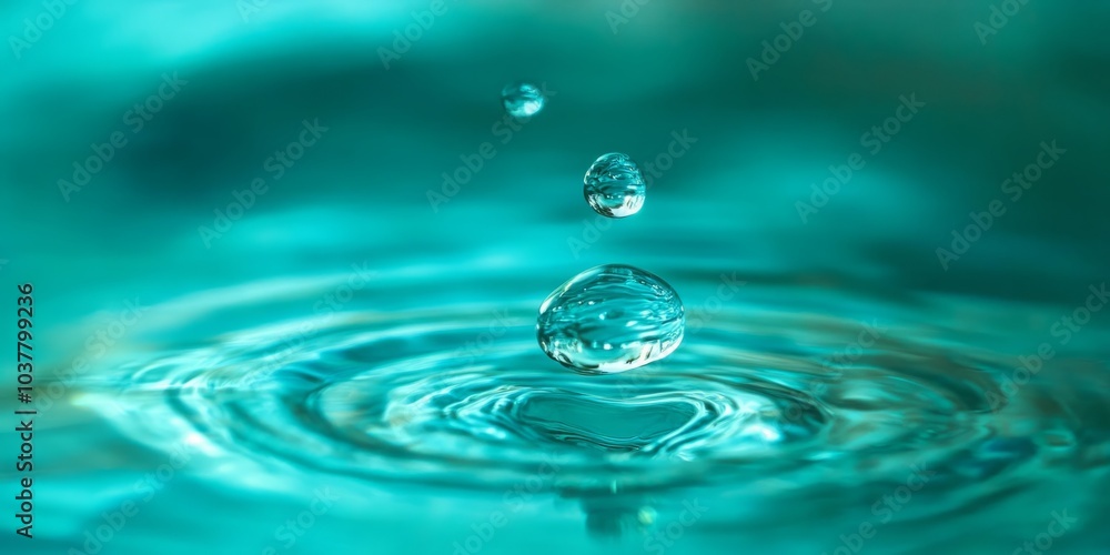 Suspended Realms of Serenity: Ethereal Water Droplets in a Teal Hued Tranquility Suspended Realms of Serenity: Ethereal Water Droplets in a Teal Hued Tranquility