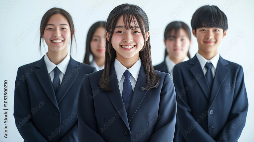 笑顔の日本人高校生 笑顔の日本人高校生