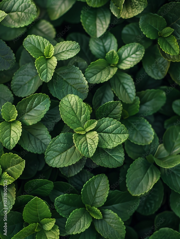 Lush green mint leaves growing abundantly in a garden during daylight hours. Generative AI Lush green mint leaves growing abundantly in a garden during daylight hours. Generative AI